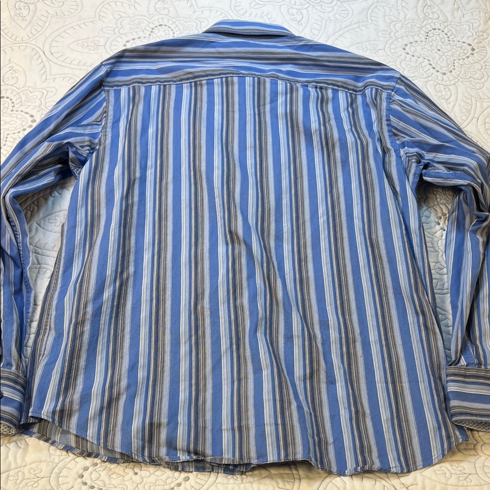 Tailorbyrd Striped Button Down Collared Shirt - M… - image 5